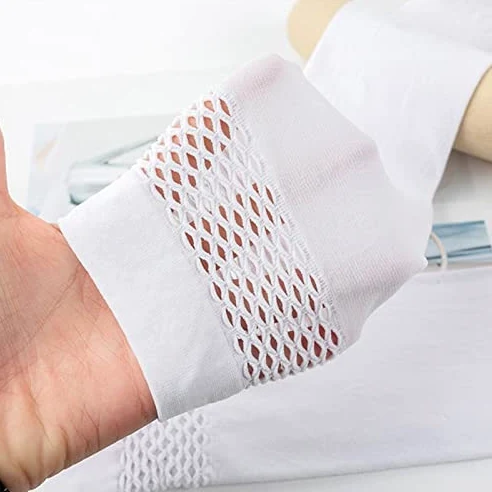 Damskie seksowne podkolanówki Pończochy siatkowe Białe kabaretki w stylu Czarne długie skarpetki (WH One Size) (Wh One Size)