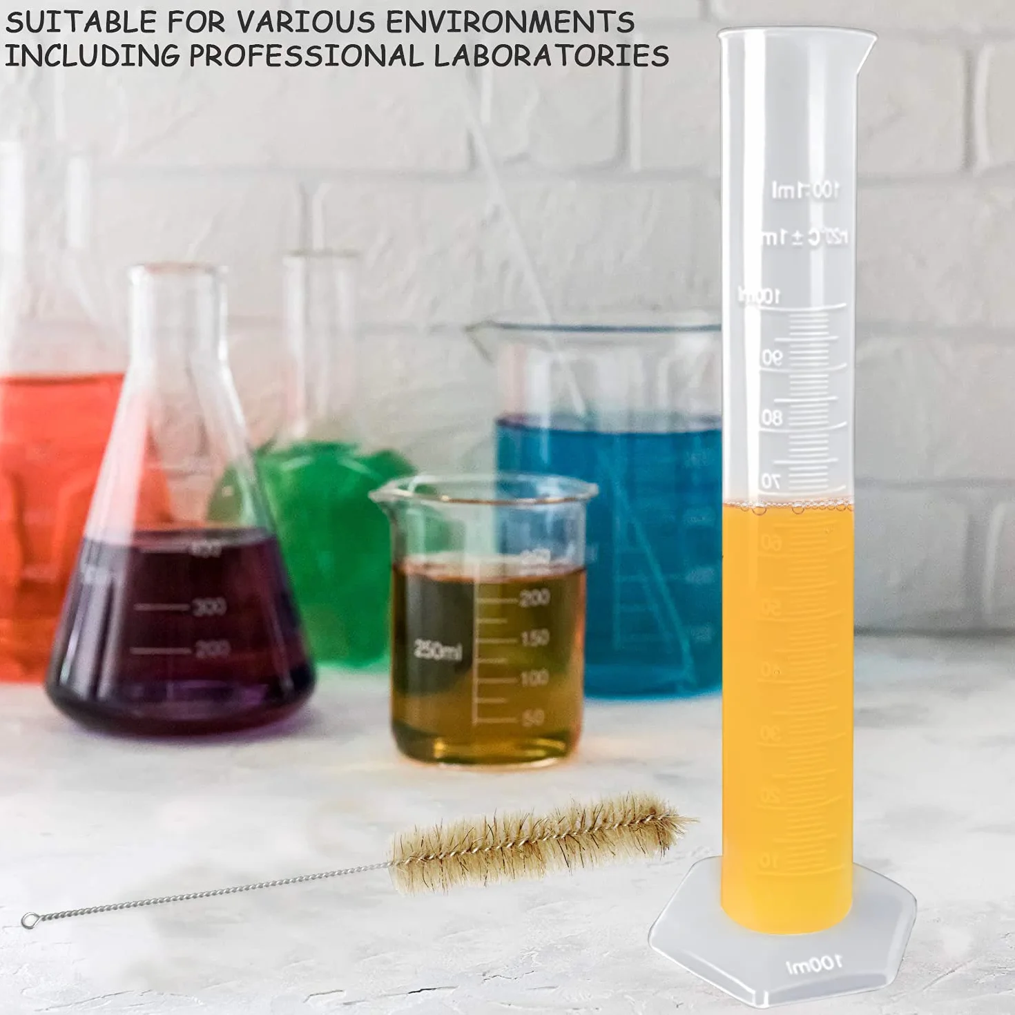 Cylinder pomiarowy z tworzywa sztucznego 50 ml 100 ml 2 szt. przezroczysty z podziałką