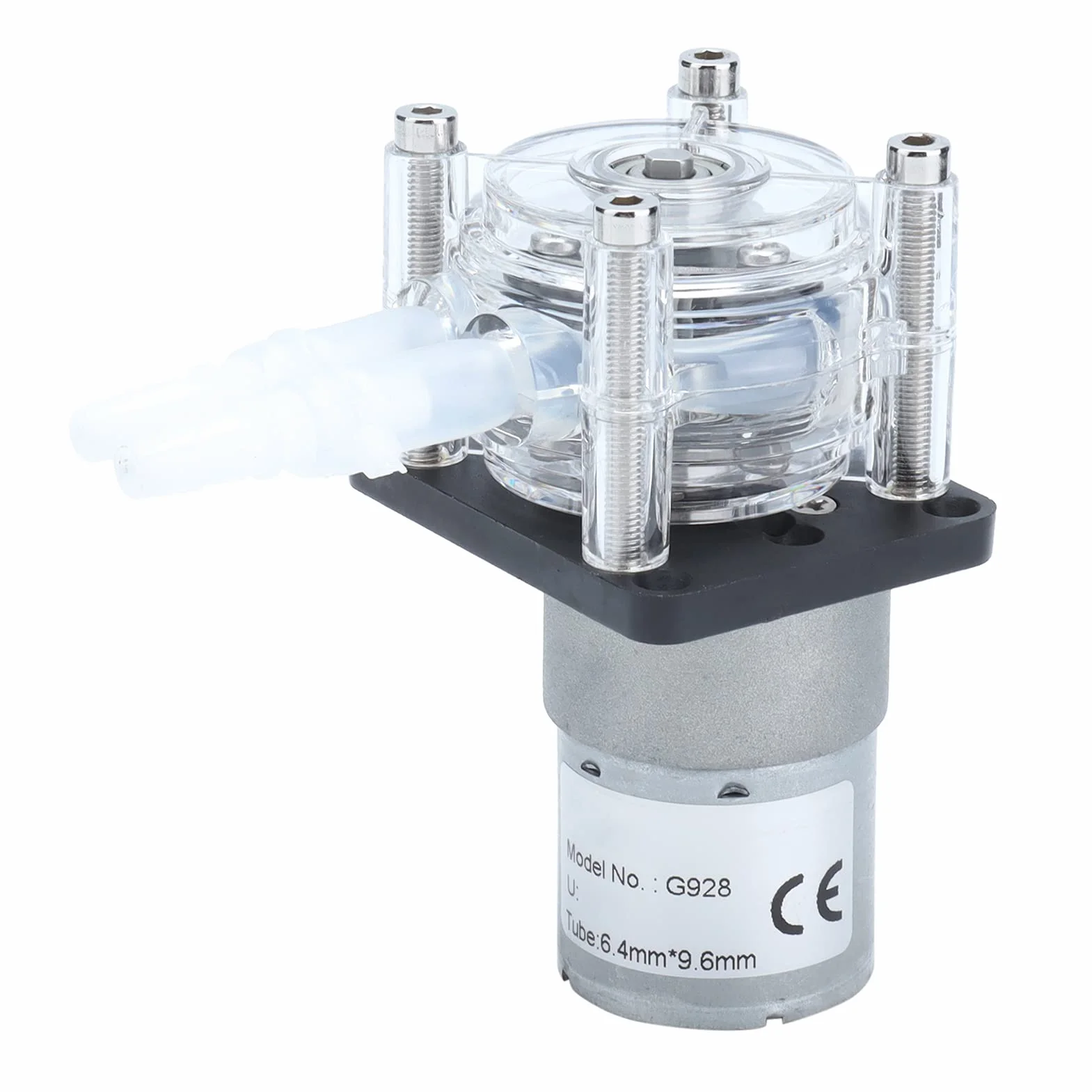 Pompa perystaltyczna, 12V/24V DC 500ml/min DIY Pompa dozująca ciecz, Mała perystaltyczna pompa cieczy z silnikiem z przekładnią szczotkową DC do laboratorium analitycznego(12V)