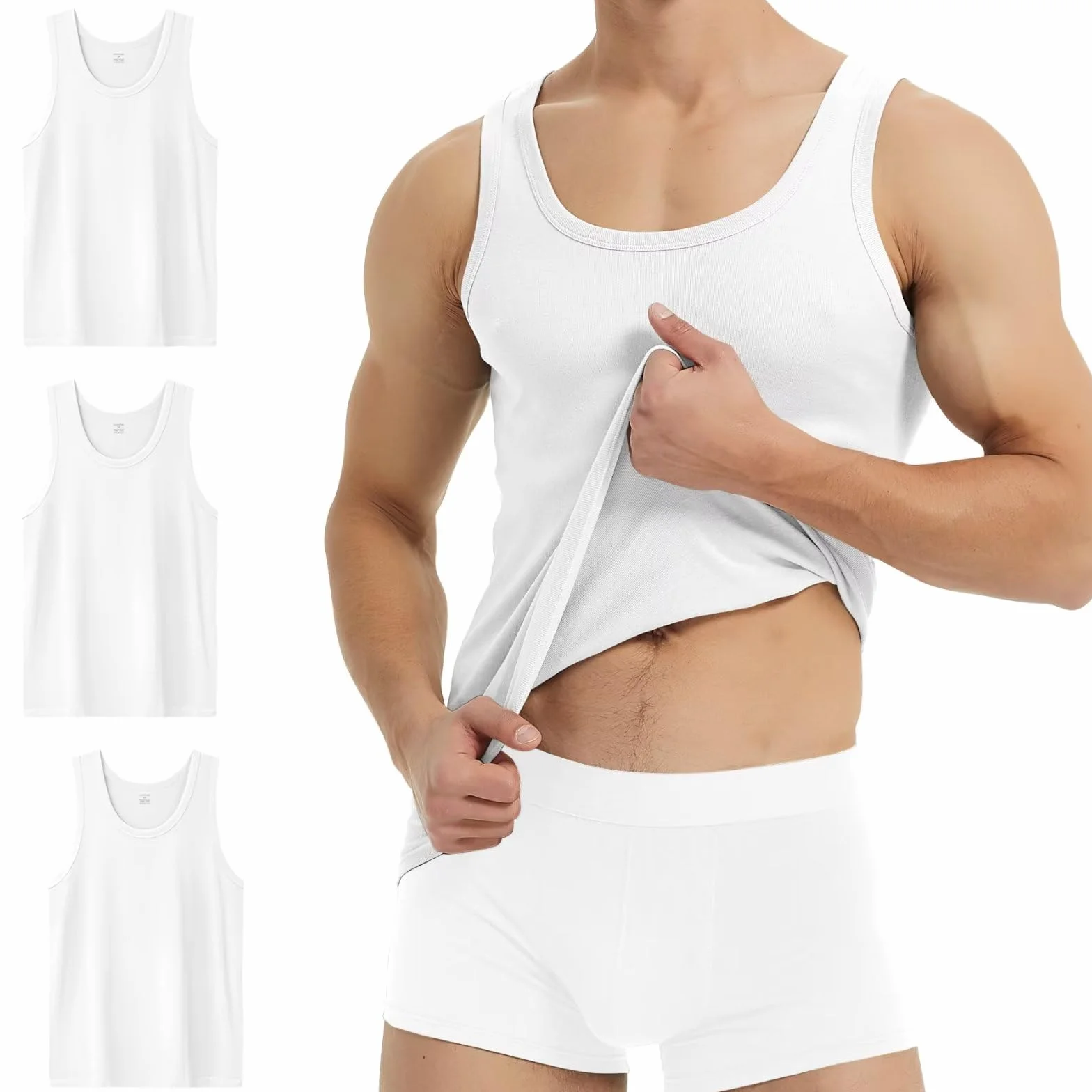 YouShow Podkoszulek męski 100% bawełna tank top 3 sztuk