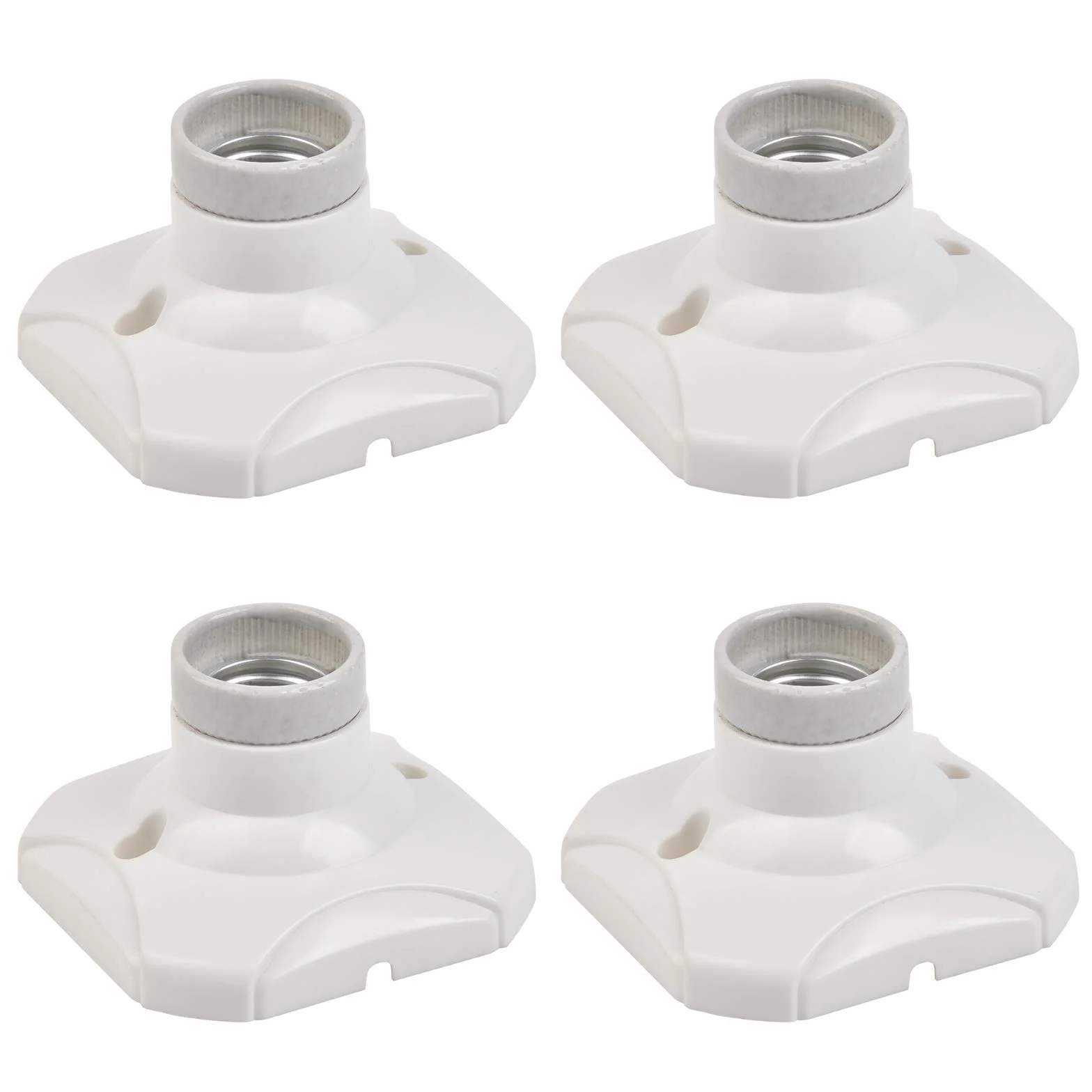 4 sztuki oprawek LED E27 na ścianę i sufit, żarówka do korytarzy, schodów, balkonów, szaf, piwnic (220-250 V, prostokątna, biała)
