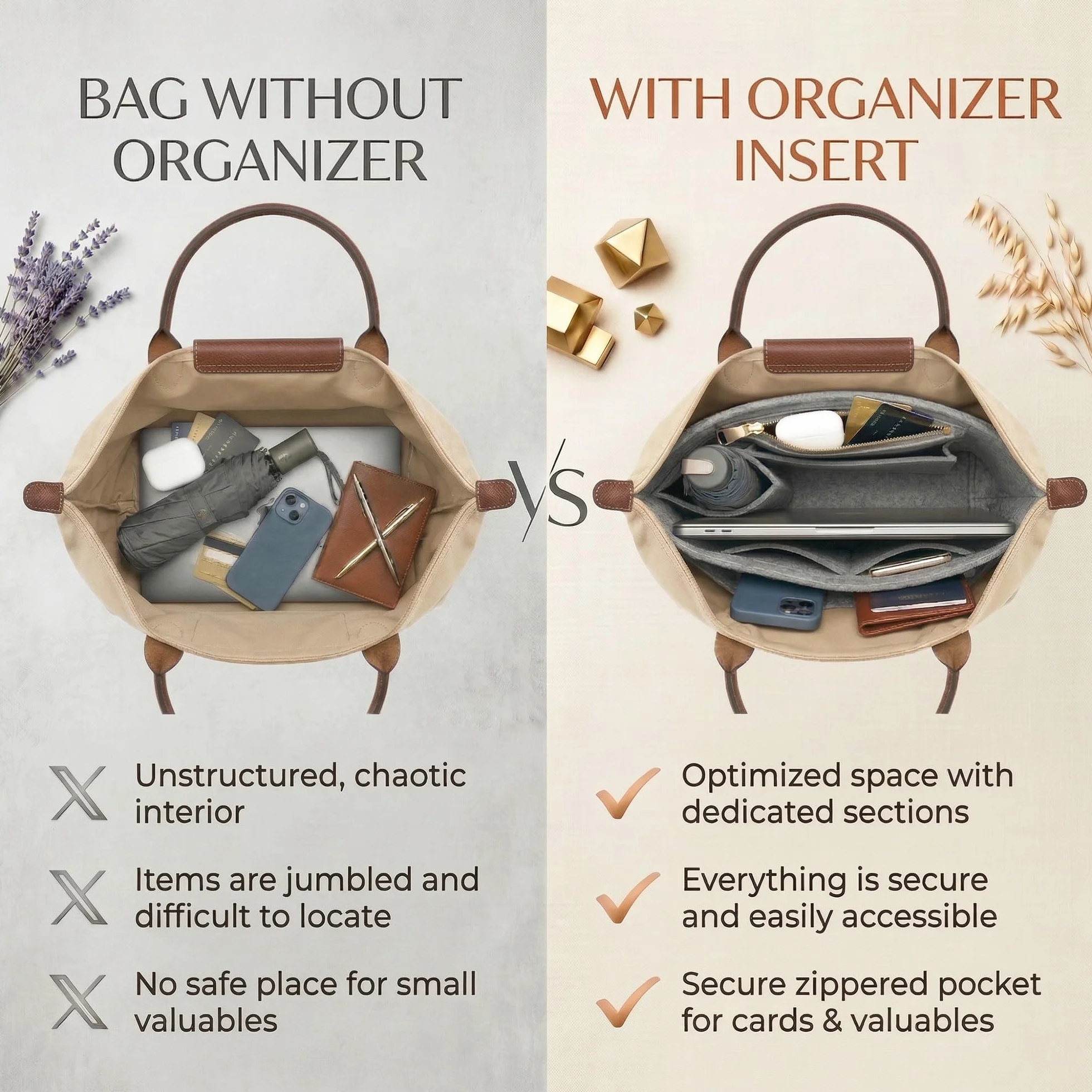 Generic Organizer do torby jest odpowiedni dla Longchamp Le Pliage bag organizer. Dostępne są różne rozmiary (czarny, L) (Akcesorium zewnętrzne)