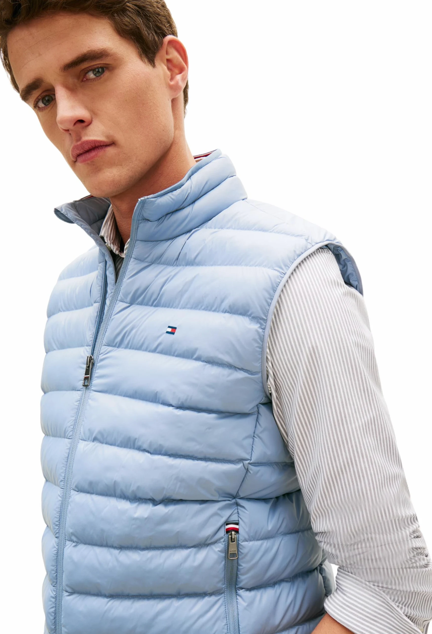 Tommy Hilfiger Męska kamizelka z recyklingu MW0MW37677, niebieska, XL, NIEBIESKI (Brisk Blue), XL