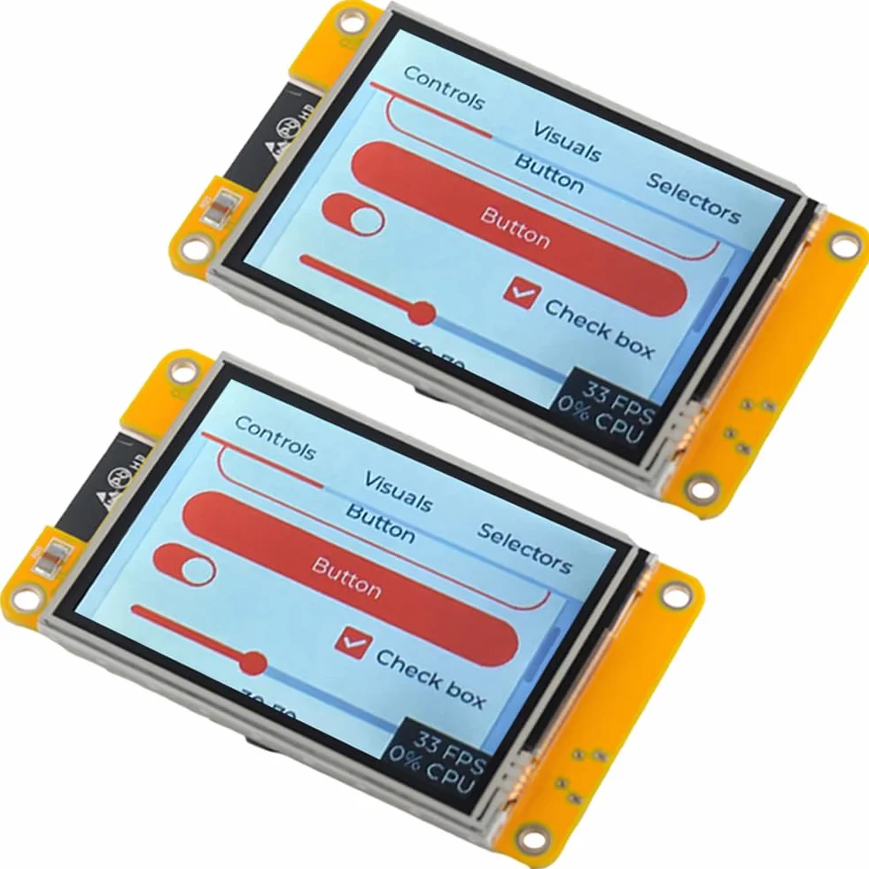 DIYmalls ESP32-2432S028R ESP32 żółty wyświetlacz rezystancyjny ekran dotykowy 240x320 TFT LCD moduł CYD płytka rozwojowa do Arduino IDE (2 sztuki)