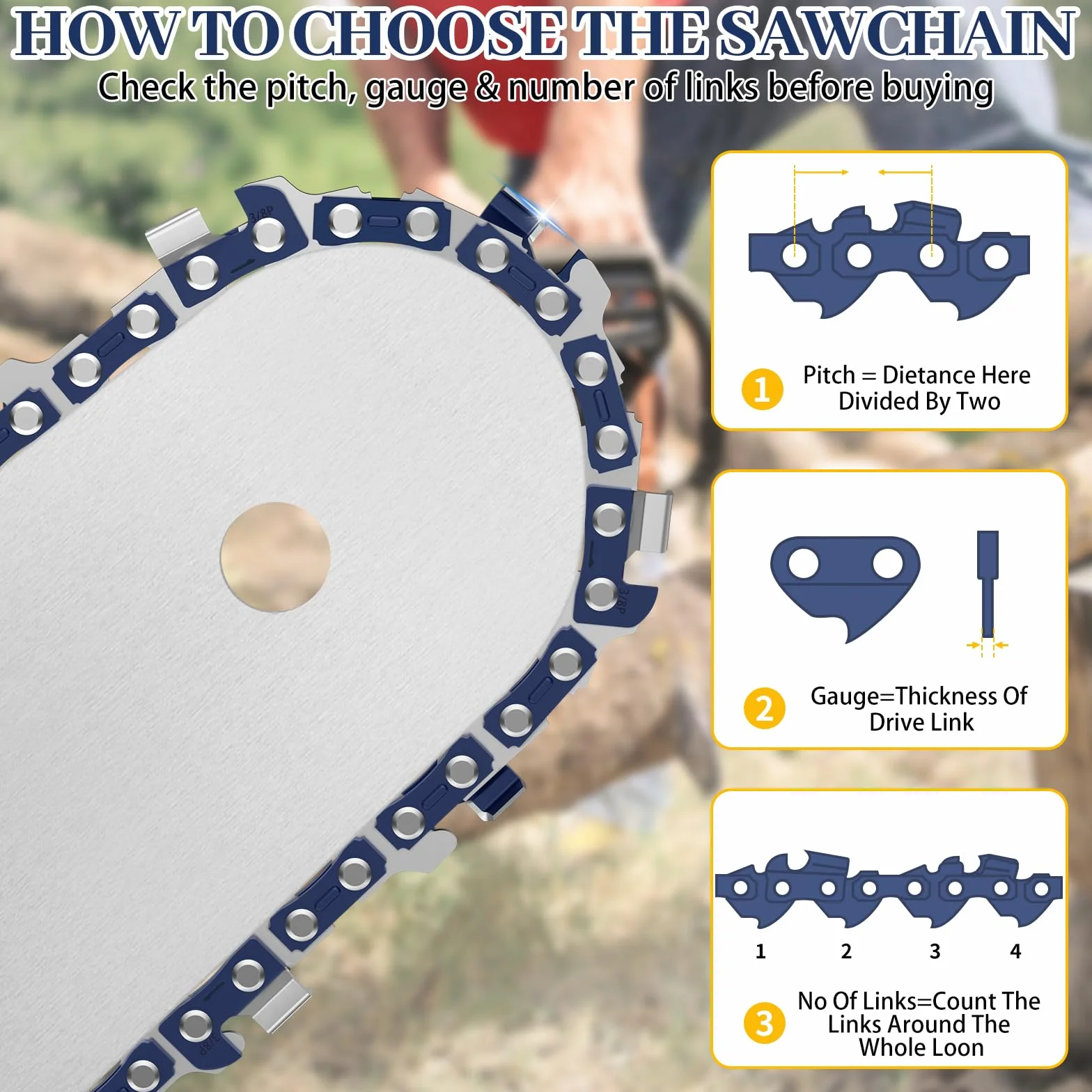 Łańcuch Napędu 3 × 30 cm 3/8 "LP Link 1,1 mm 44TG Niski Odrzut Łańcucha, Zbadane łańcuchy,Odpowiednie Dla Stihl MSE170C MS194T- 36100000044 ITP