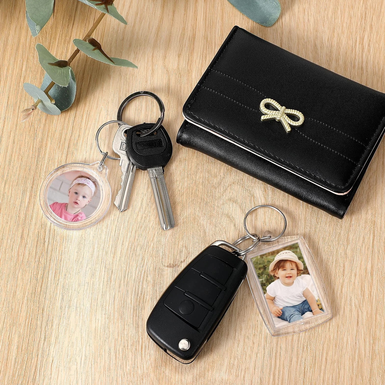 oruola 10 sztuk okrągłych breloczków do kluczy, 4 cm, do kluczy, dla przyjaciół rodziny, prezent ze zdjęciem, DIY, na urodziny, rocznicę, 10 sztuk, przezroczysty