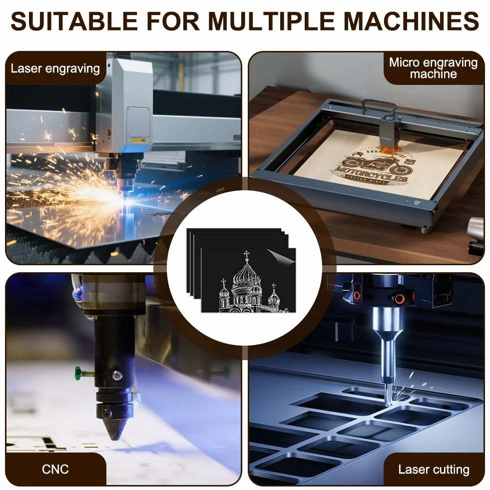 Materiał laserowy 30 x 20 cm, płyta z tworzywa sztucznego ABS do grawerowania, grubość 1,3 mm, płyta do grawerowania, półfabrykaty, 4 sztuki, płytki do grawerowania, do tabliczki z nazwiskiem, drzwi