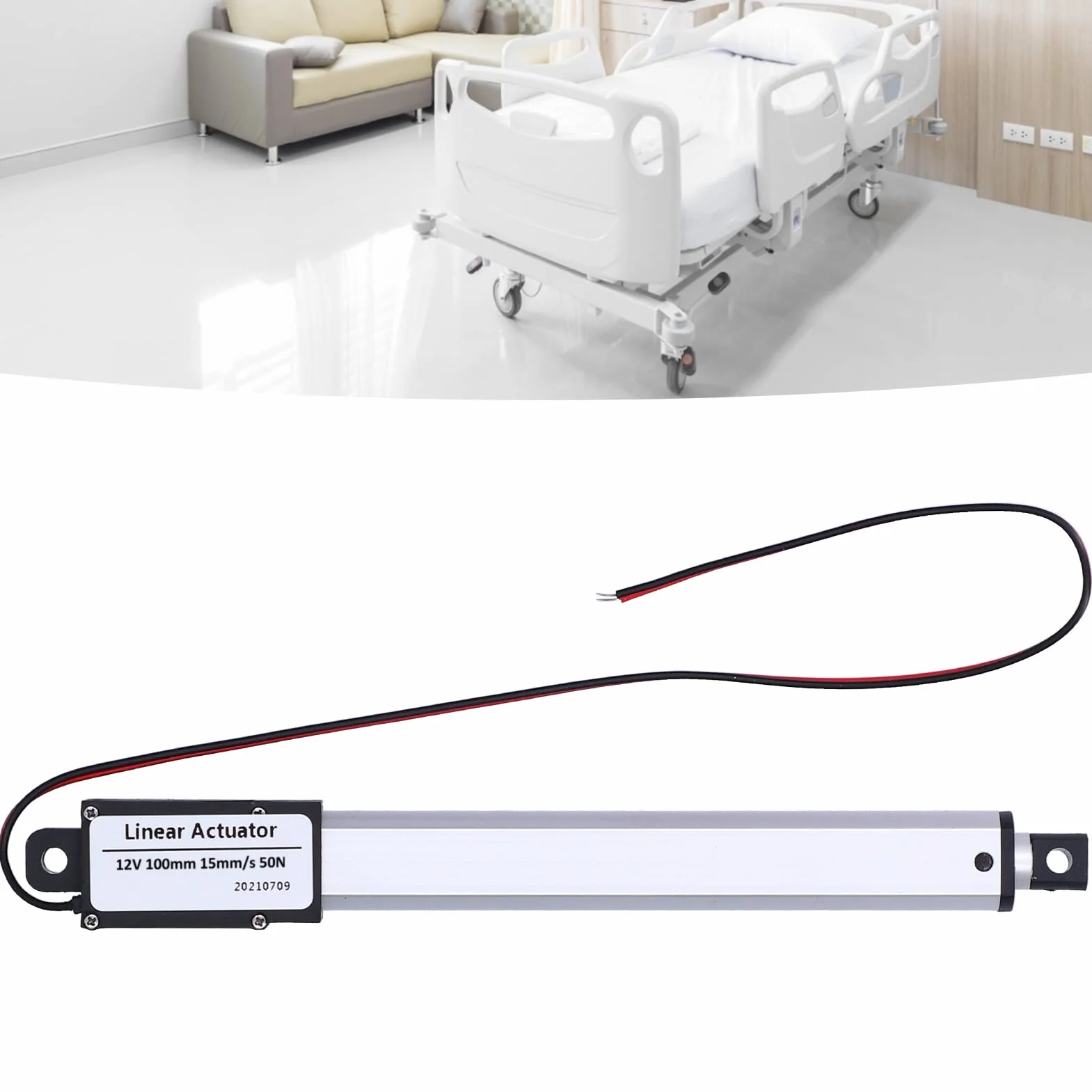 Duże Silniki Liniowe Siłownik Liniowy 12 V Elektryczny Mikro Siłownik Liniowy Dc 12 V 100 Mm Wewnętrzny Wyłącznik Krańcowy Niski Poziom Hałasu Elektryczny Mini Siłownik Liniowy do (Skok 100mm-15mm/s-50N)