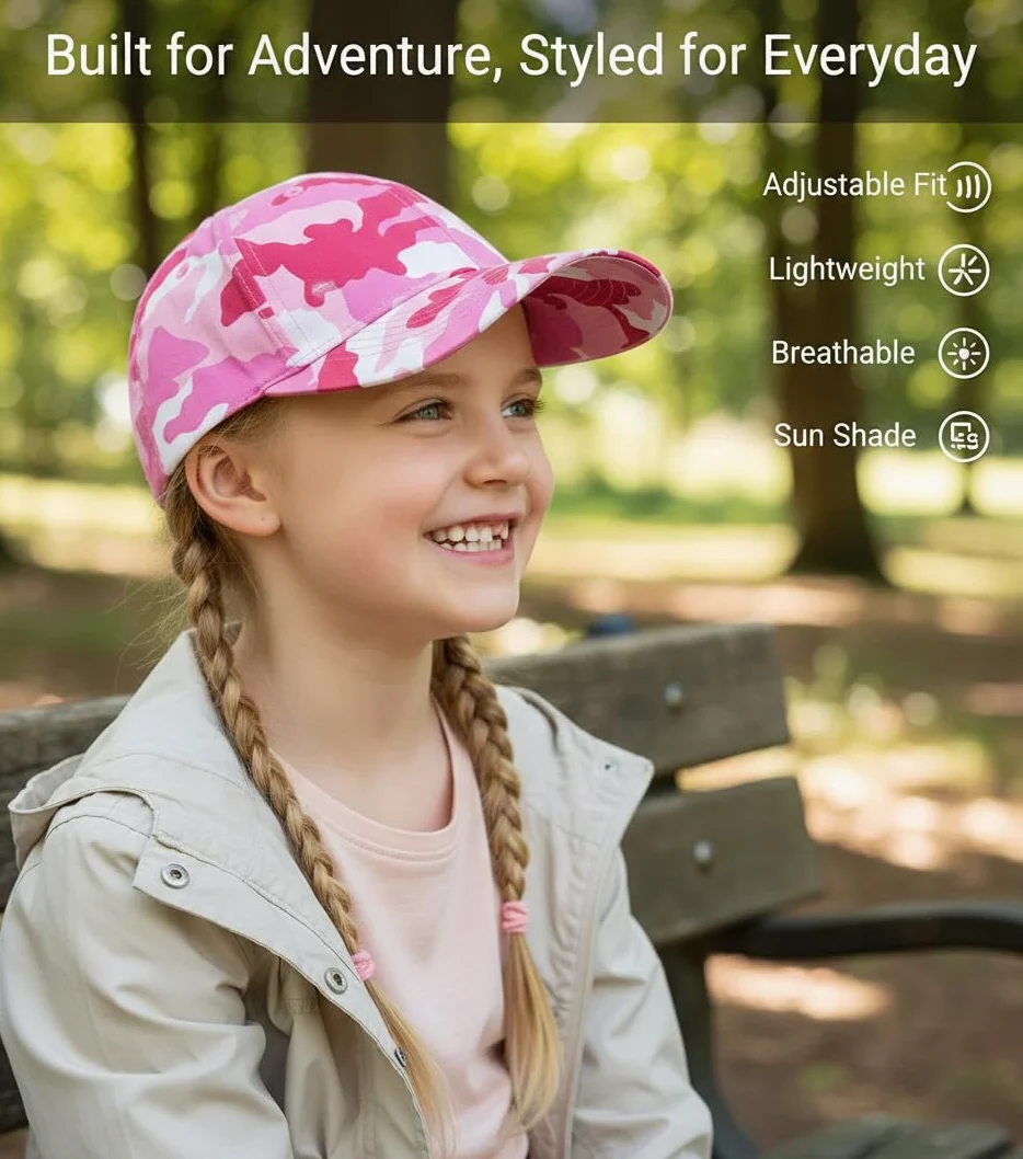A2Z 4 Kids Dziewczęca czapka z daszkiem czapka z daszkiem trucker ochrona przeciwsłoneczna jednolity kolor oddychająca tkanina wygodne dopasowanie do codziennego noszenia lekkie sportowe nakrycia