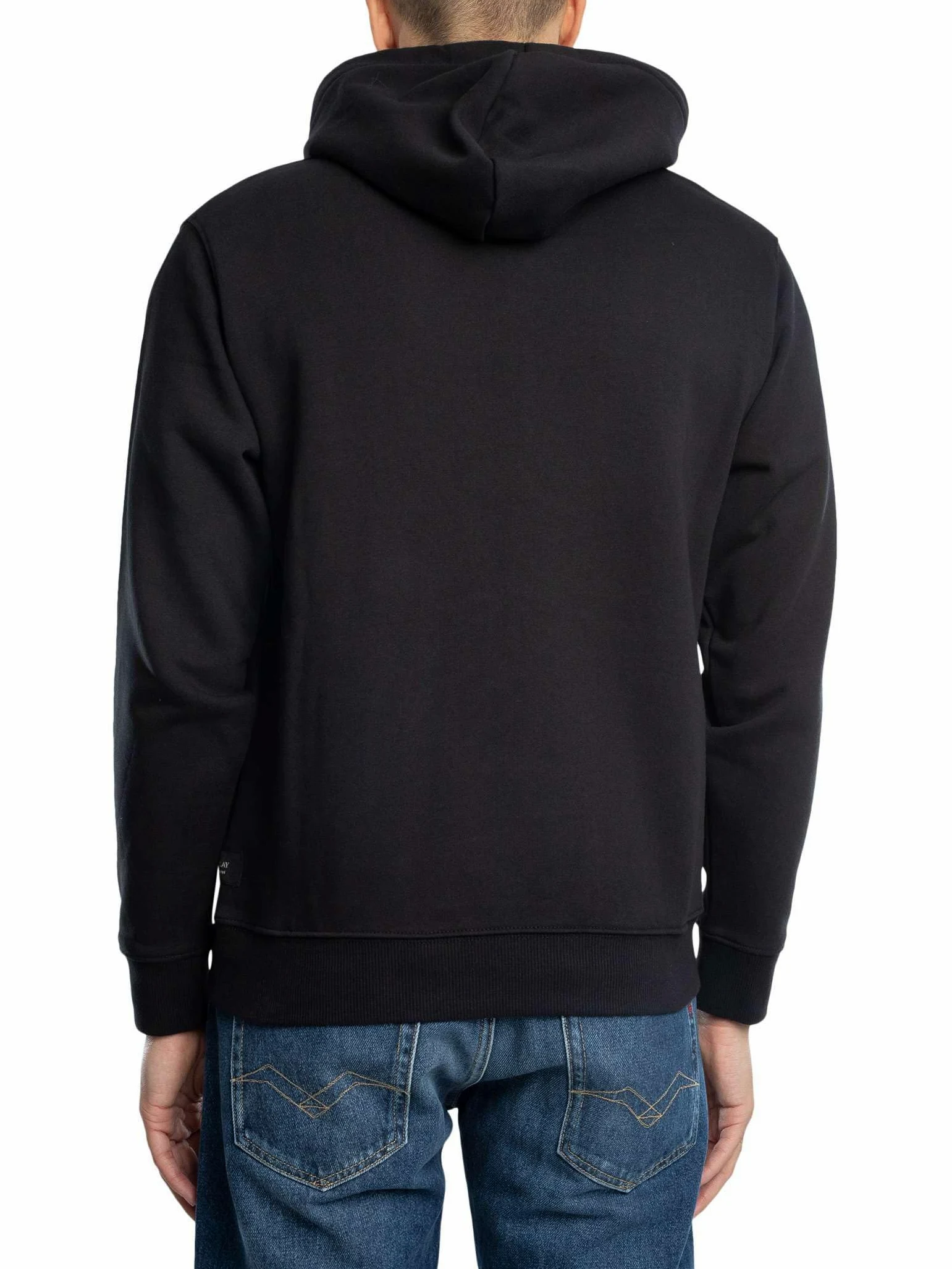 Replay Męska bluza z kapturem Basic, 098 BLACK, XL
