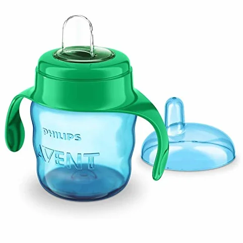 Kubek z ustnikiem Philips Avent - Kubek niekapek z miękkim ustnikiem ułatwiającym picie - Wbudowany zawór zapobiega rozlewaniu podczas picia - Można czyścić w zmywarce - SCF551/05
