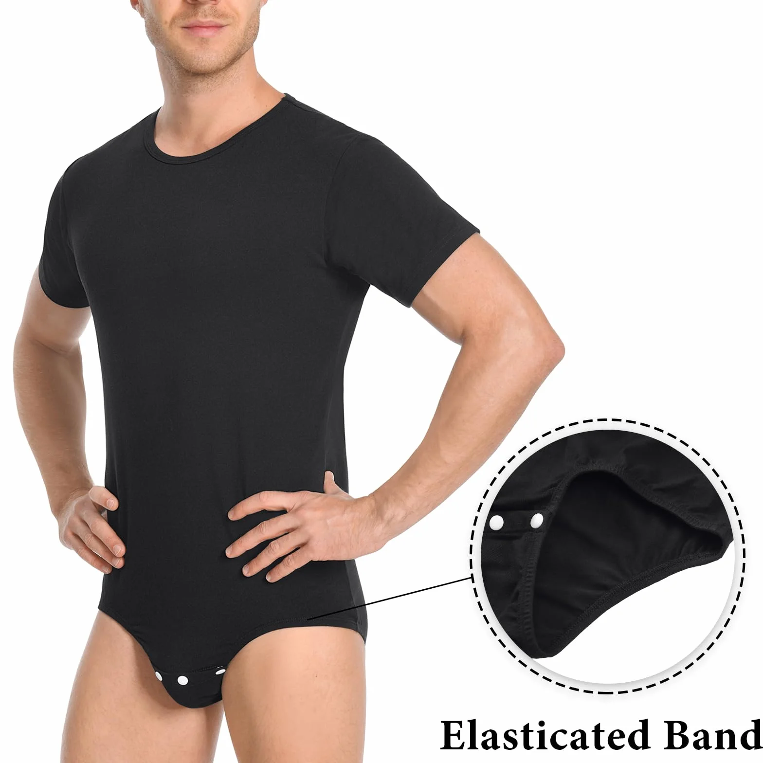 LittleForBig Męskie bawełniane śpioszki jednoczęściowe body - luźny krój Basic Onesie