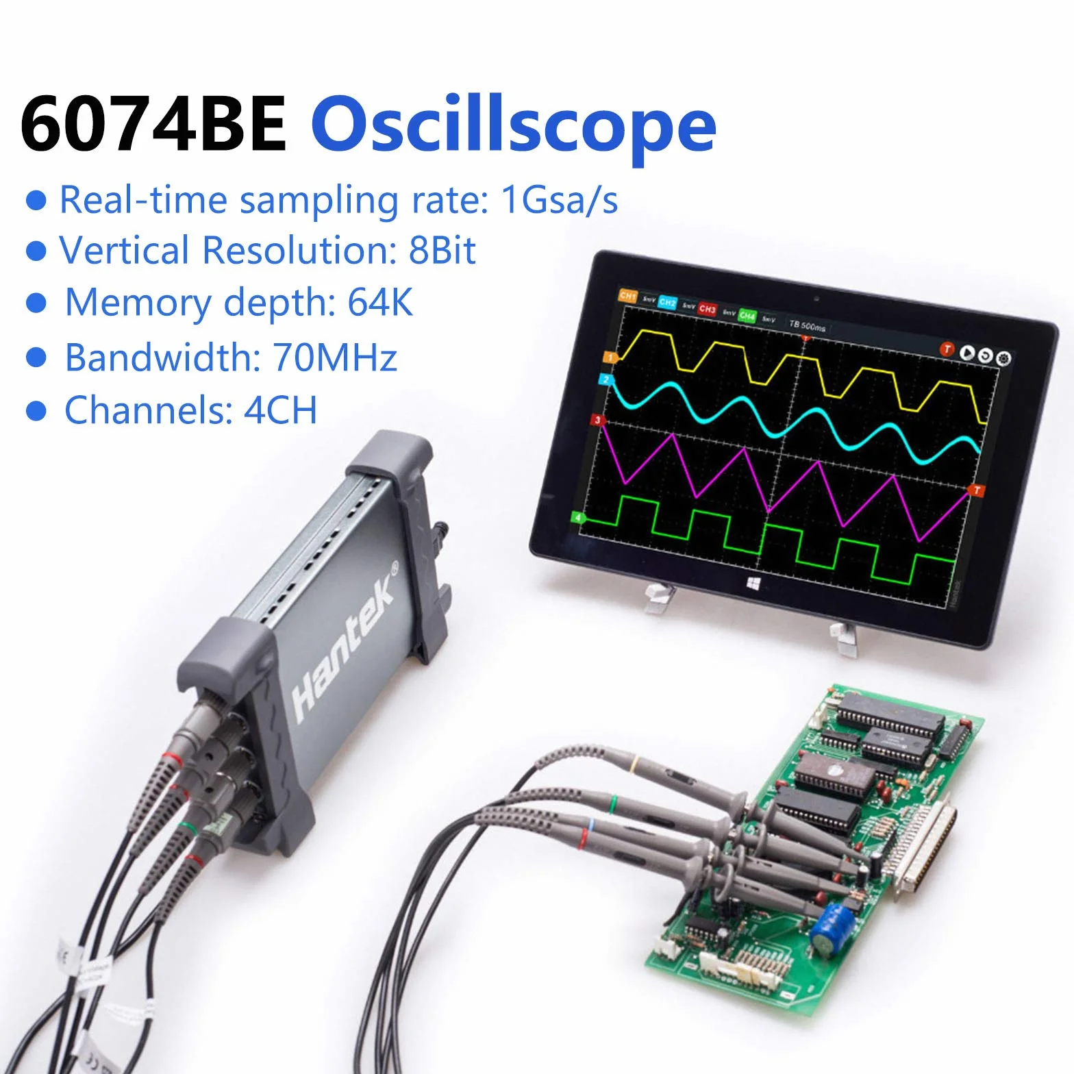 Hantek 6074BE Oscyloskop 4CH 70 MHZ funkcja pomiaru samochodowego