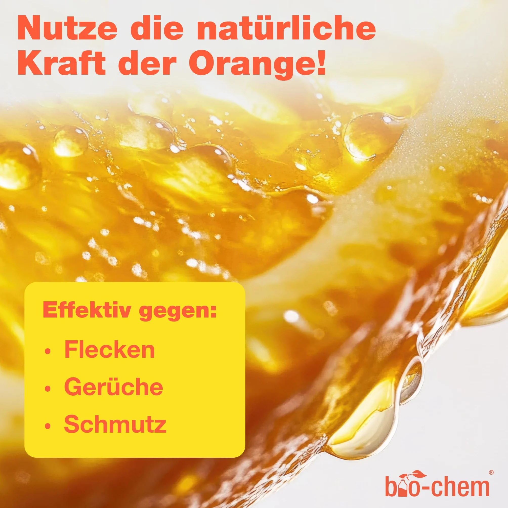 bio-chem Koncentrat do czyszczenia pomara?czy, 750 ml, w zestawie butelka z rozpylaczem mocny uniwersalny ?rodek czyszcz?cy o przyjemnym pomara?czowym zapachu wydajny koncentrat do czyszczenia z