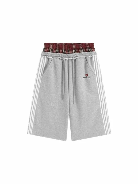 Aelfric Eden Baggy szorty męskie Y2K w kratkę patchwork oversize spodnie rekreacyjne hip-hop