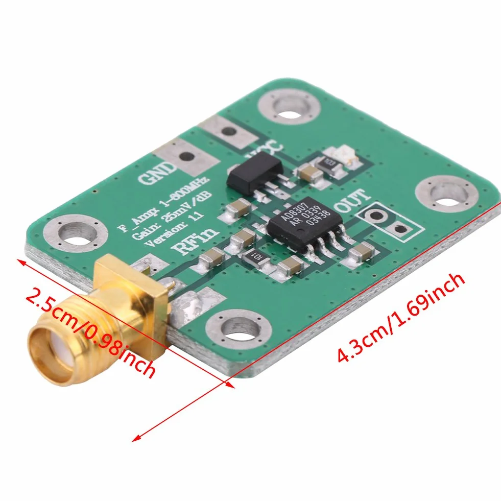 Moduł detektora logarytmicznego RF Akozon 1-600MHz Tester mocy sygnału wysokiej częstotliwości -74dBm do 18dBm Wykrywanie częstotliwości radiowej