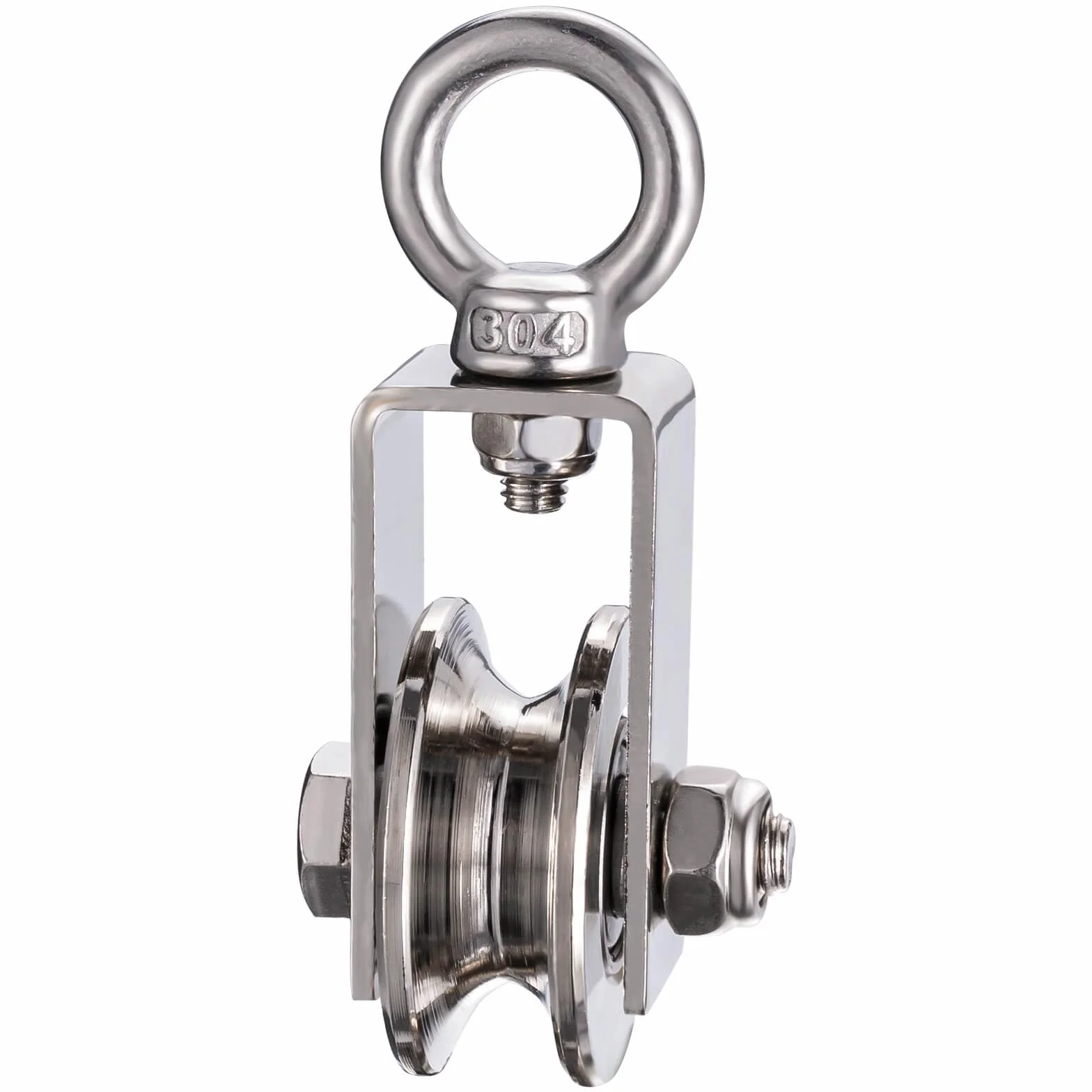 Rolka zwrotna 40 mm z 2 łożyskami kulkowymi, bloczek fitness ze stali nierdzewnej, rolki zwrotne do lin 8 mm liny stalowe, nośność 200 kg, 1 sztuka