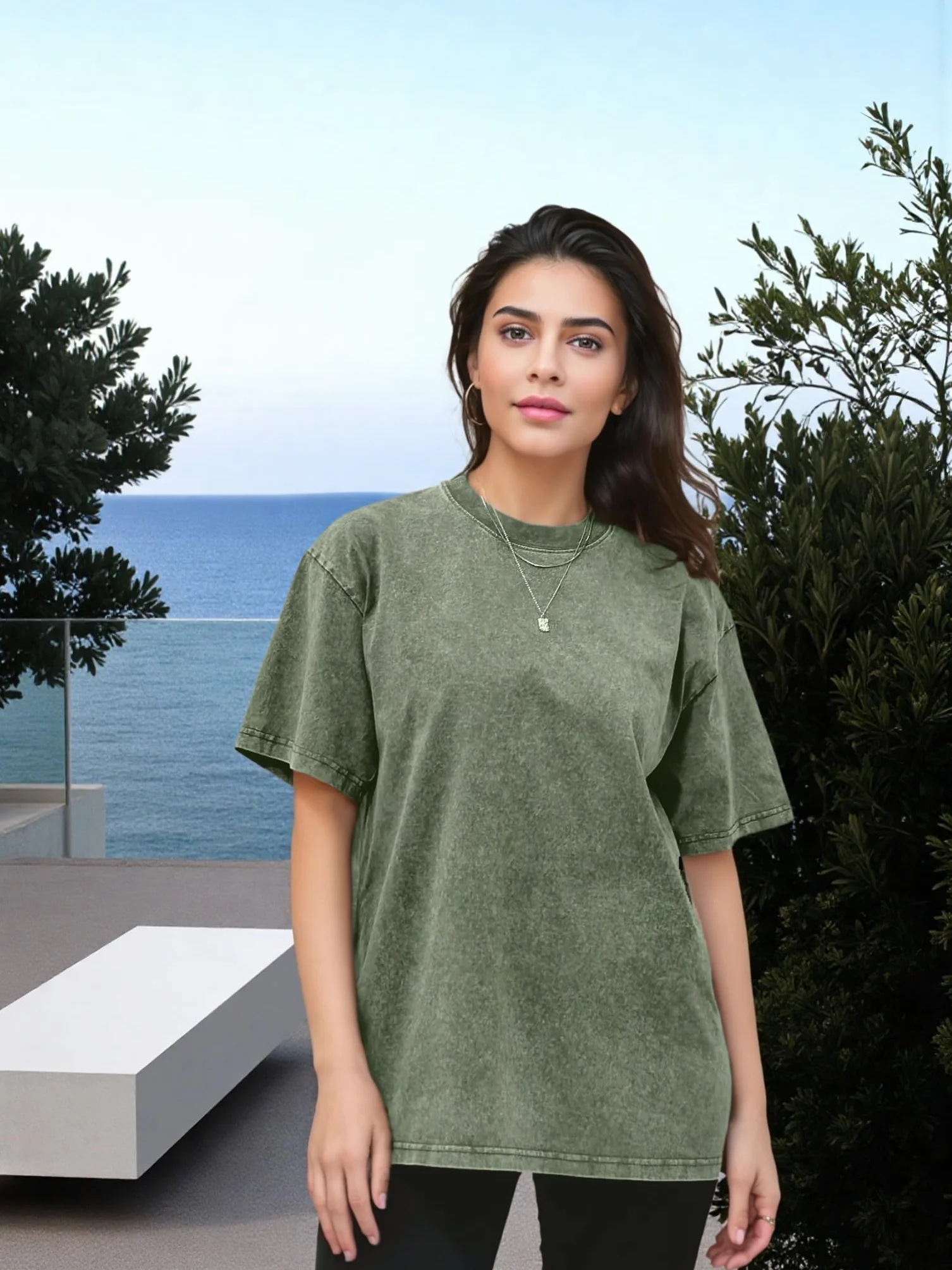 Oversized T-shirt Męski Damski 2-pak, T-shirt Bawełniany Lato Krótki Rękaw Okrągły Dekolt, S-5XL