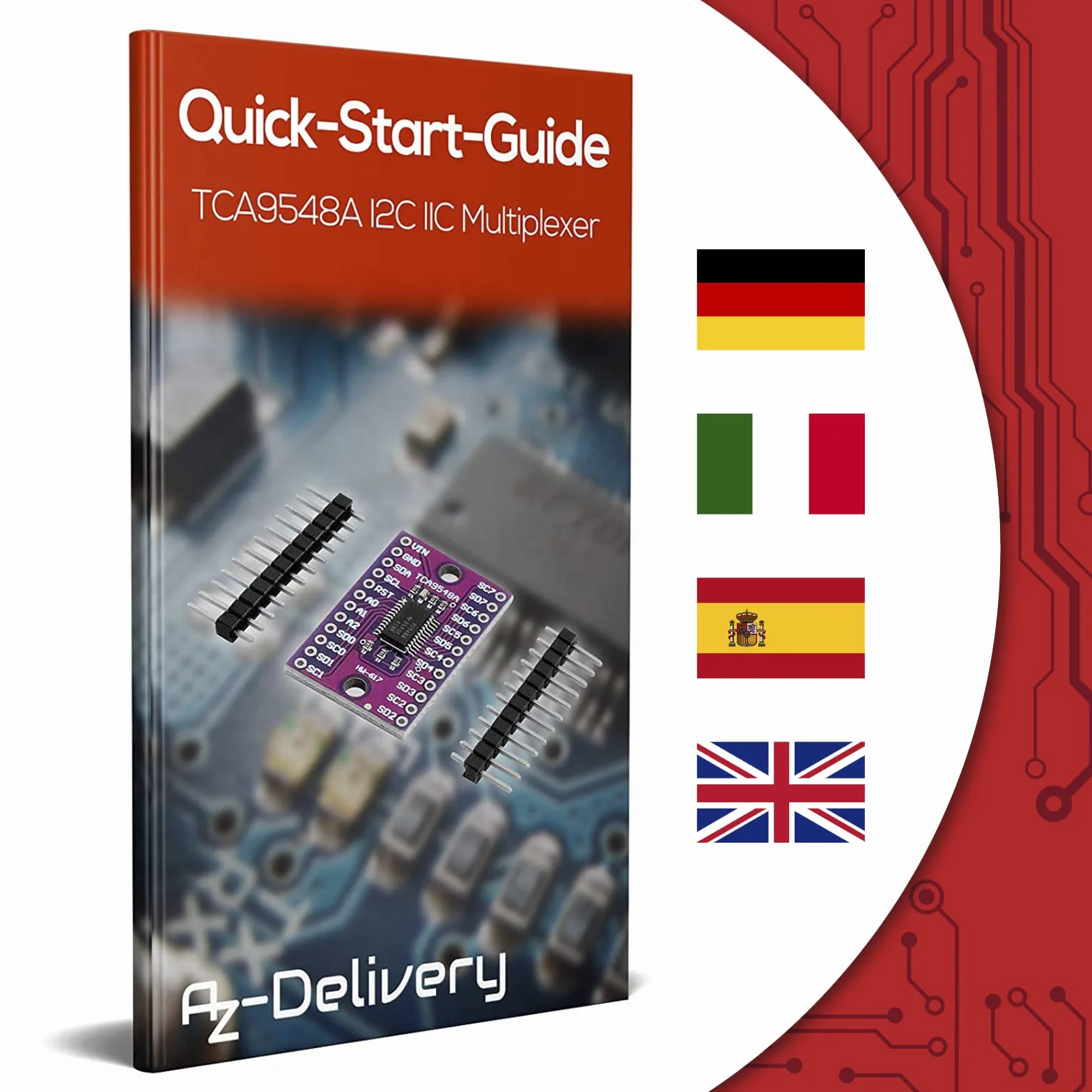 AZDelivery 3 x Multiplekser PCA9548A I2C 8-kanałowy multiplekser kompatybilny z Arduino w tym e-Book!
