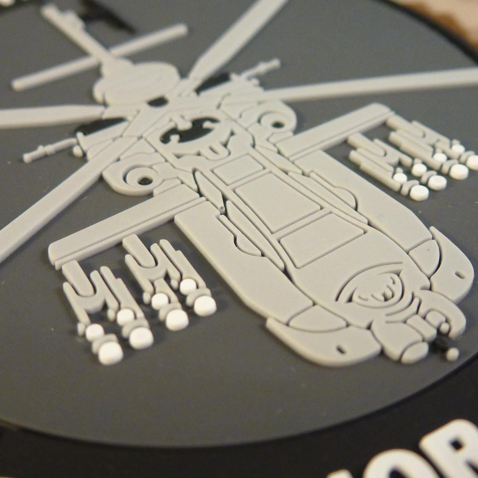 Peace Through Superior Firepower AH-64 Apache Helicopter Morale PVC gumowa naszywka 3D