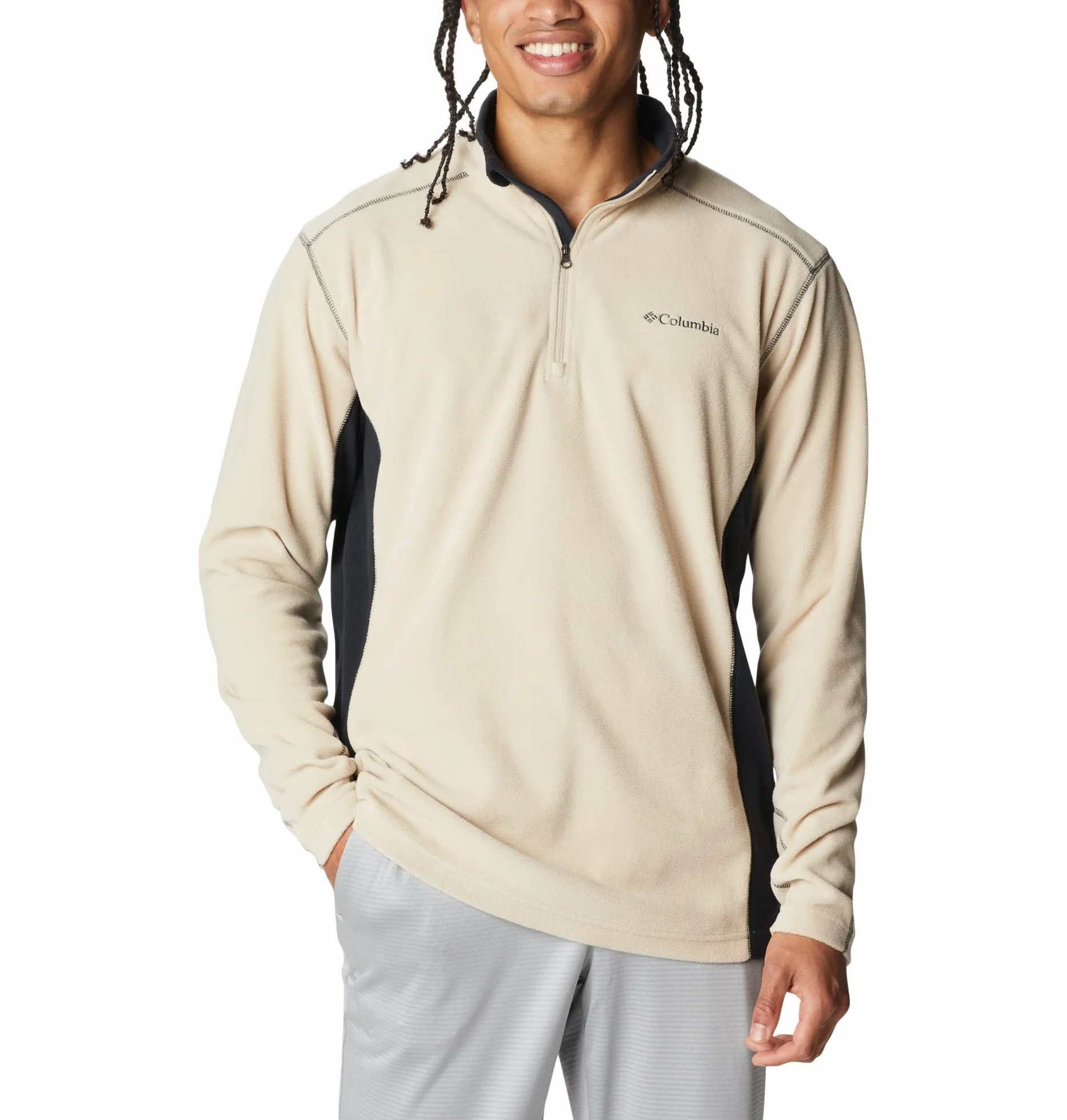 Columbia Klamath Range 2 Half Zip, Bluza Polarowa Mężczyźni, Ancient Fossil/Black, XL