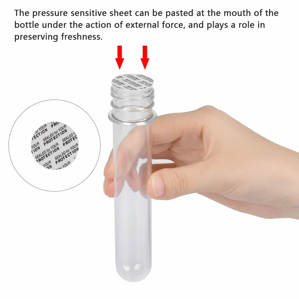 BUYGOO probówki 40 ml przezroczyste samoprzylepne do przechowywania