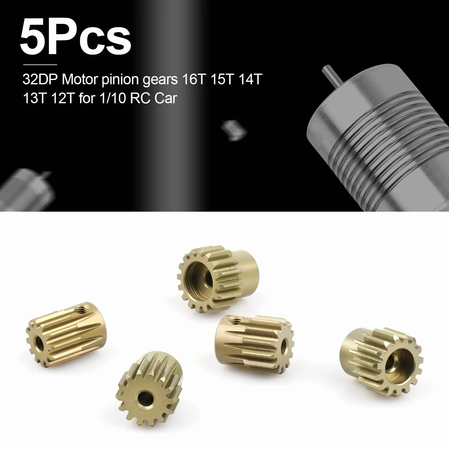 Zębatka silnika 32DP 12T 13T 14T 15T 16T 3,175 mm wał zębnika zestaw części do 1/10 RC Auto 3650 540 550 bezszczotkowy silnik szczotkowy (5 szt.)