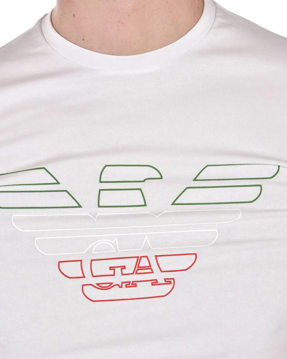 Emporio Armani T-Shirt Logo, Męskie T90, Biały, M