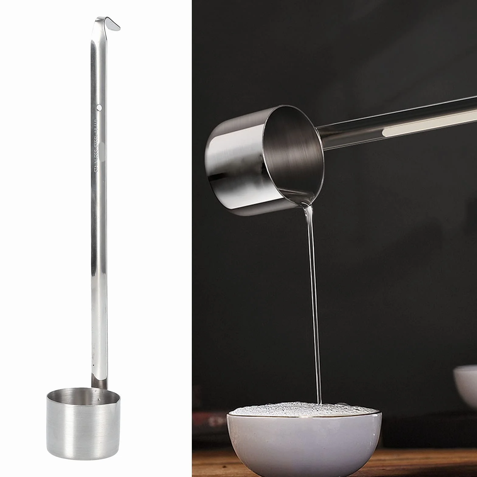 Chochla Do Wina, łyżka Ze Stali Nierdzewnej Czerpak Do Wina Długa Rączka Chochla Z Haczykiem, Miarka Chochla 25 Ml, 50 Ml, 125 Ml, 250 Ml, 500 Ml(125ML)