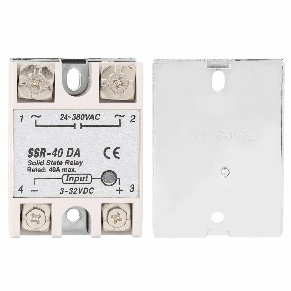 Przekaźnik półprzewodnikowy Jednofazowy DC AC SSR-40DA 40A 3-32 V DC / 24-380 V AC Moduł przekaźnika półprzewodnikowego