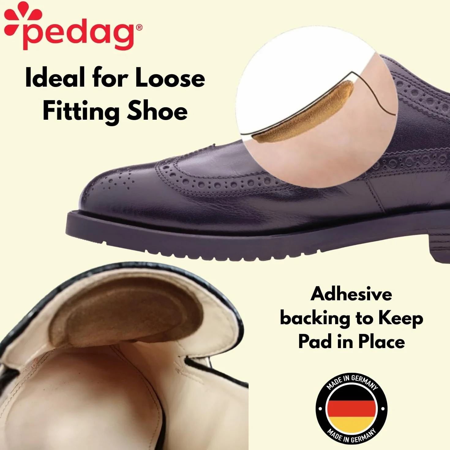 Pedag Supra Leder-Laschenpolster Memory Schaum Brązowy Large X-Large