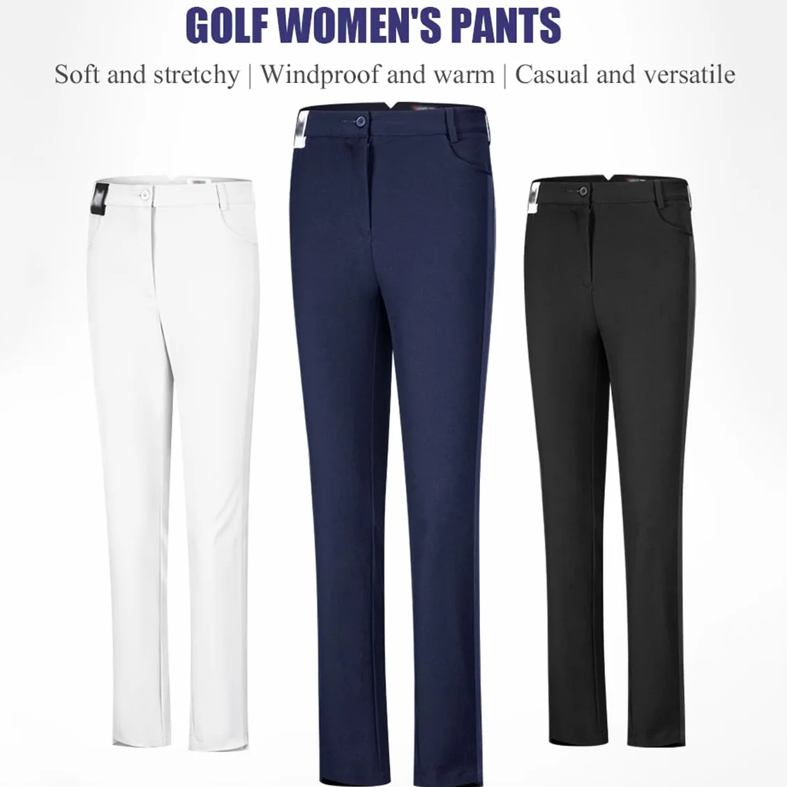 Damskie spodnie golfowe letnie lekkie rozciągliwe szybkoschnące