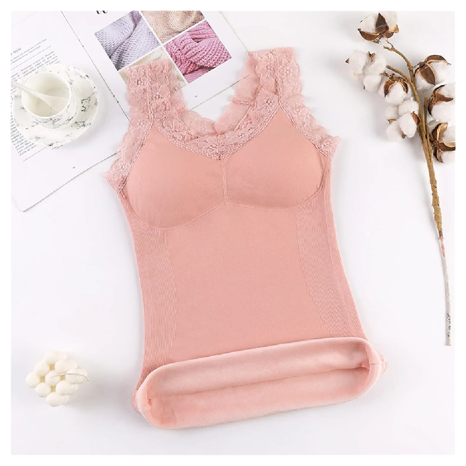 Bielizna termiczna, kamizelka plus size, bielizna termiczna, damska odzież zimowa, kurtka termiczna, bielizna termoaktywna (kolor: różowy, rozmiar: 40-70 kg) (różowy 70)