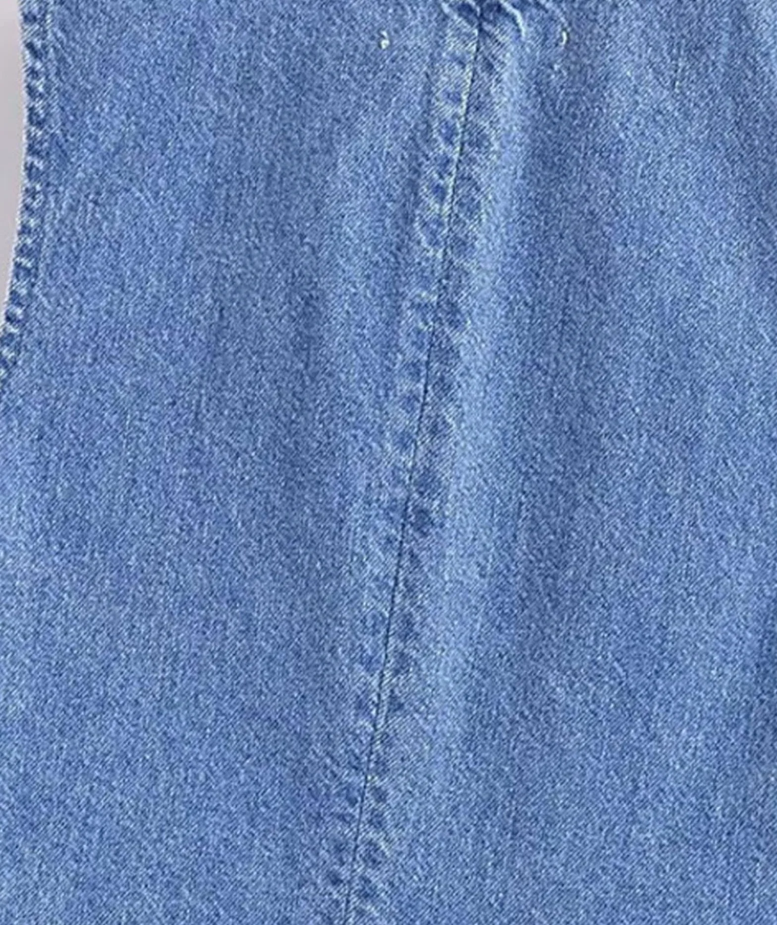 TRAF damska modna kamizelka dżinsowa z przodu na guziki vintage dekolt w serek bez rękawów damska odzież wierzchnia eleganckie topy