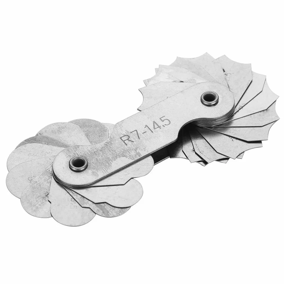 Miernik Zaokrąglenia, Miernik Promienia, R0.3 do 1.5 R1 6.5 R7 14.5 R15 25 R25 50 R52 100MM promień Zaokrąglenia ze Stali Nierdzewnej (R7-14,5 MM)