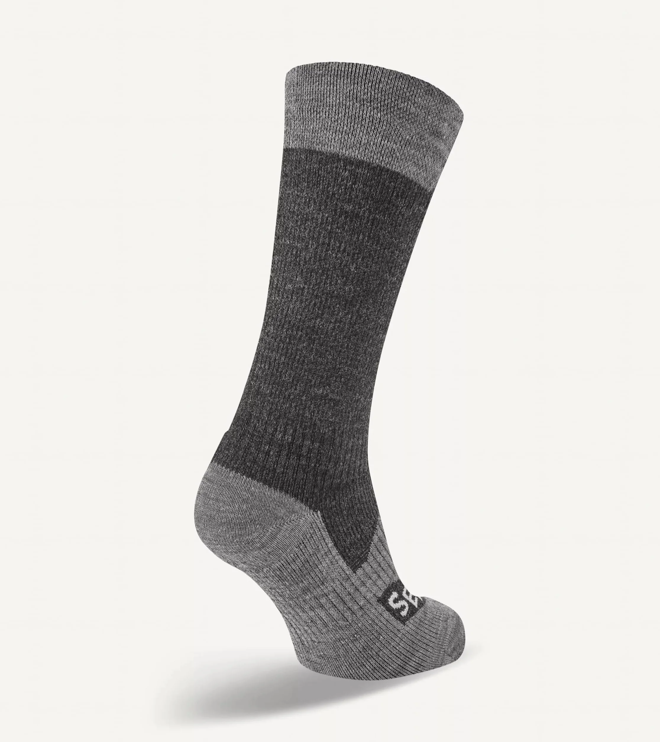 SEALSKINZ Raynham Wodoodporne skarpety średniej długości czarny szary marmur rozmiar L