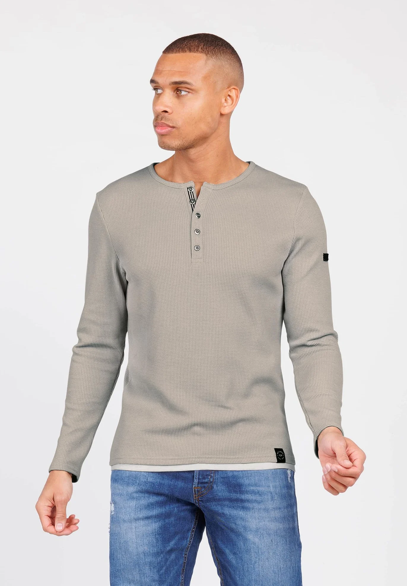 KEY LARGO Męska bluza Sandro Button, Dove Grey (1123), XXL