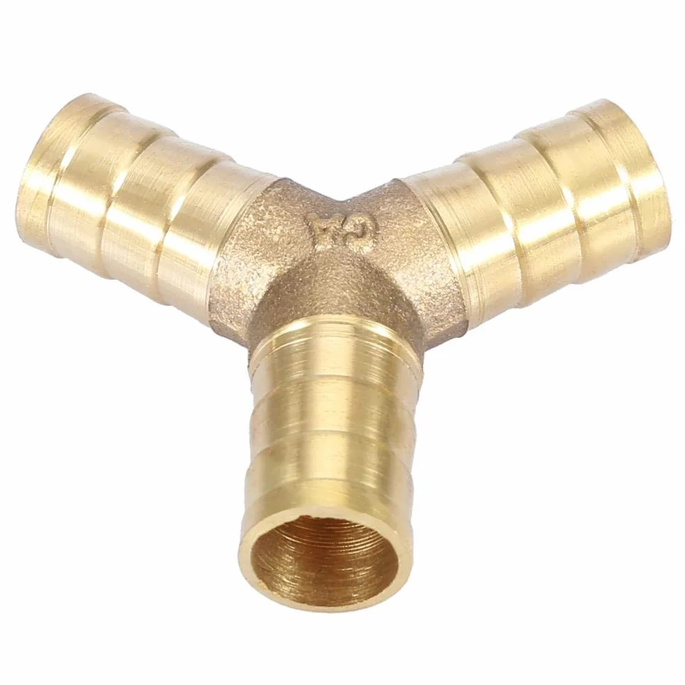 Mosiężny wąż Barb 3-drożny adapter złącza do paliwa powietrze woda gazowa rura oleju (12 mm 2 szt.)