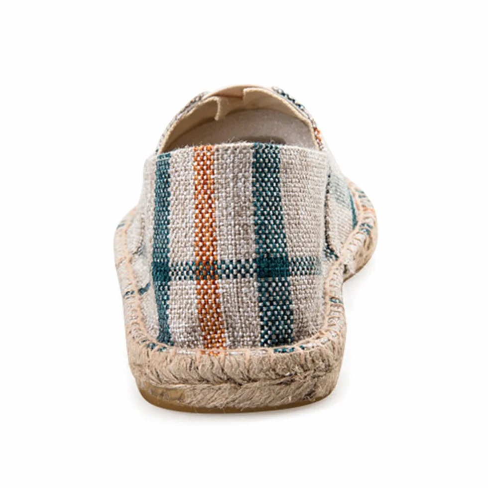 Alexis Leroy Wzór karo męski espadryle, beżowy - beżowy - 42 EU