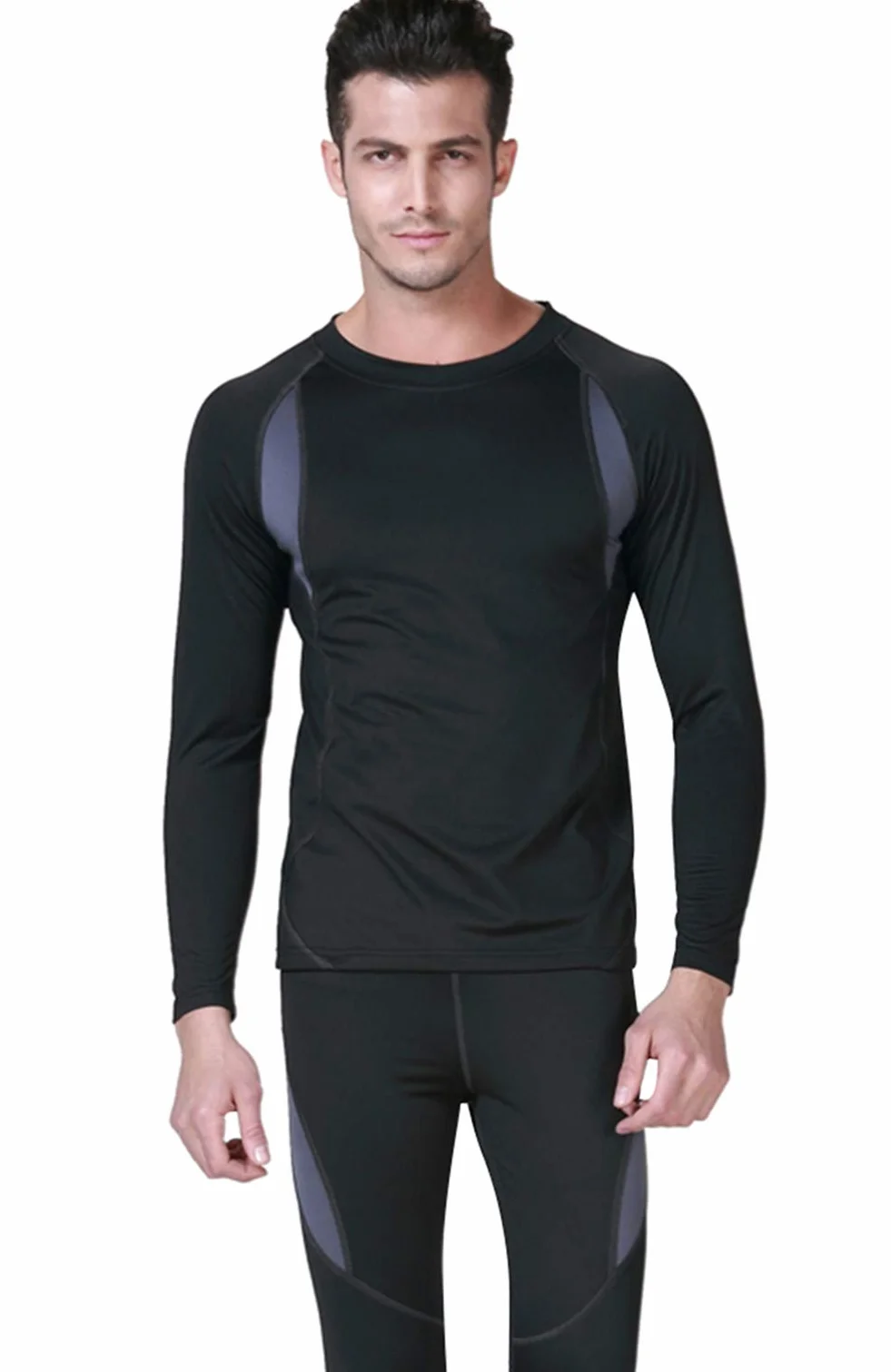 SAGUARO Męska zimowa bielizna termiczna, ciepła, oddychająca, bielizna narciarska, zestaw bielizny funkcyjnej, rozm. S-2XL, wojskowa zieleń, XL