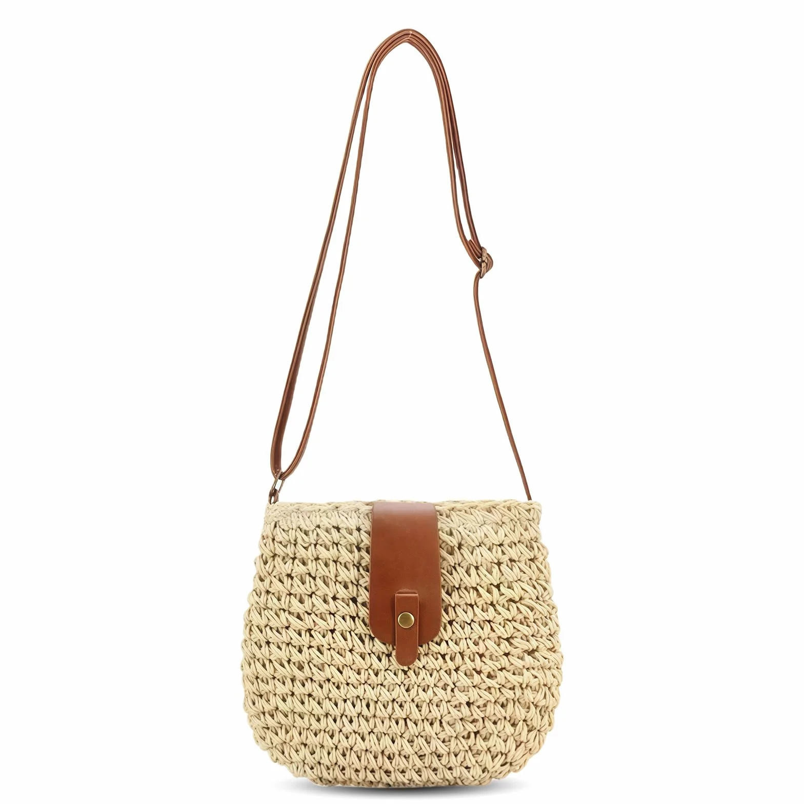 GWAWG Słomkowe torby crossbody o dużej pojemności dla kobiet, małe torebki i torebki, szydełkowana torba plażowa hobo i torby na ramię z spacerem po plaży, wakacje na wyspie, spacer po parku, jazda na