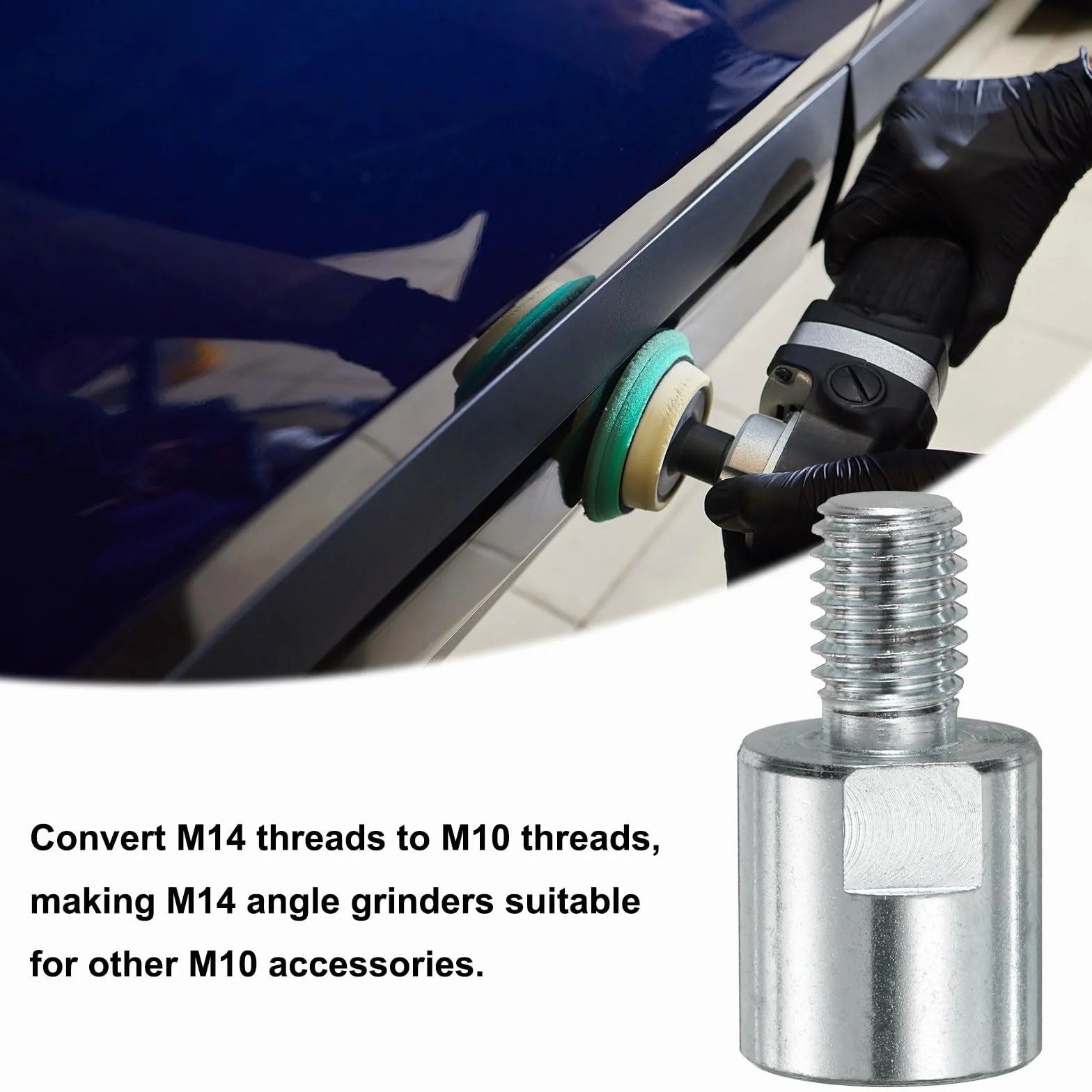 QUARKZMAN M14 adapter żeński na M10 męski adapter polerski połączenie narzędzie obrotowe złącze adapter gwintowy narzędzie do konwersji do tarczy polerskiej koła
