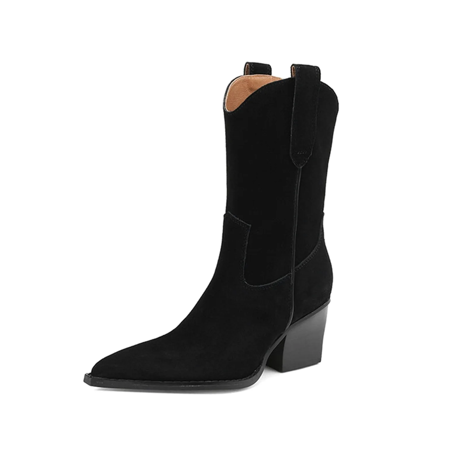Buty damskie Jesienne buty damskie Buty dżinsowe Damskie buty ze szpiczastym noskiem Grube obcasy Buty damskie Zimowe krótkie buty typu western Damskie buty dżinsowe.