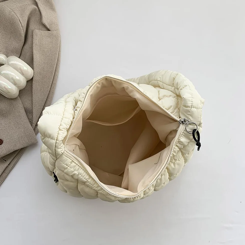 Damska torba hobo w chmurze duża pojemność pikowana bąbelki torba crossbody jednolity kolor modna wyściełana torba na ramię puffer torby na ramię