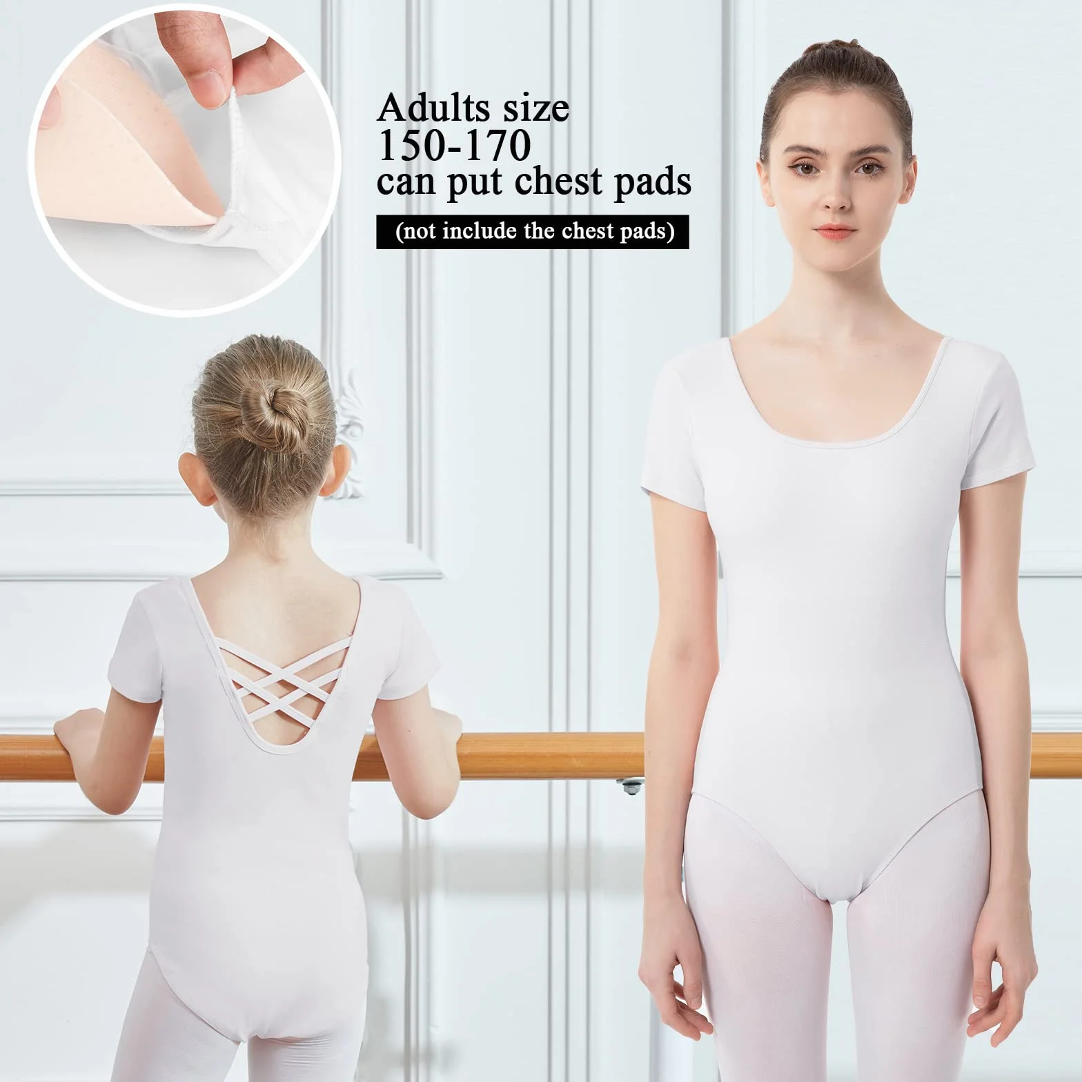 Body Taniec Klasyczny Dziewczęcy Kobiety Ballet Body Leotards Bawełna Krótki Rękaw Artystyczne Body Gimnastyka Dla Dziewcząt i Kobiet