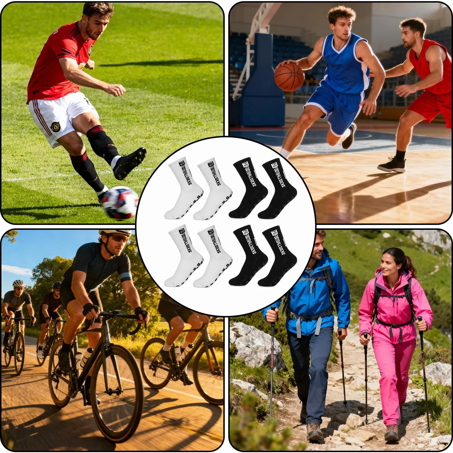 Fußball Socken für Kinder Sportsocken Anti Rutsch Grip Socken Fussball 31-39 Rutschfeste Fußballsocken Fußball Zubehör Football Socks für Fussball Basketball Laufen