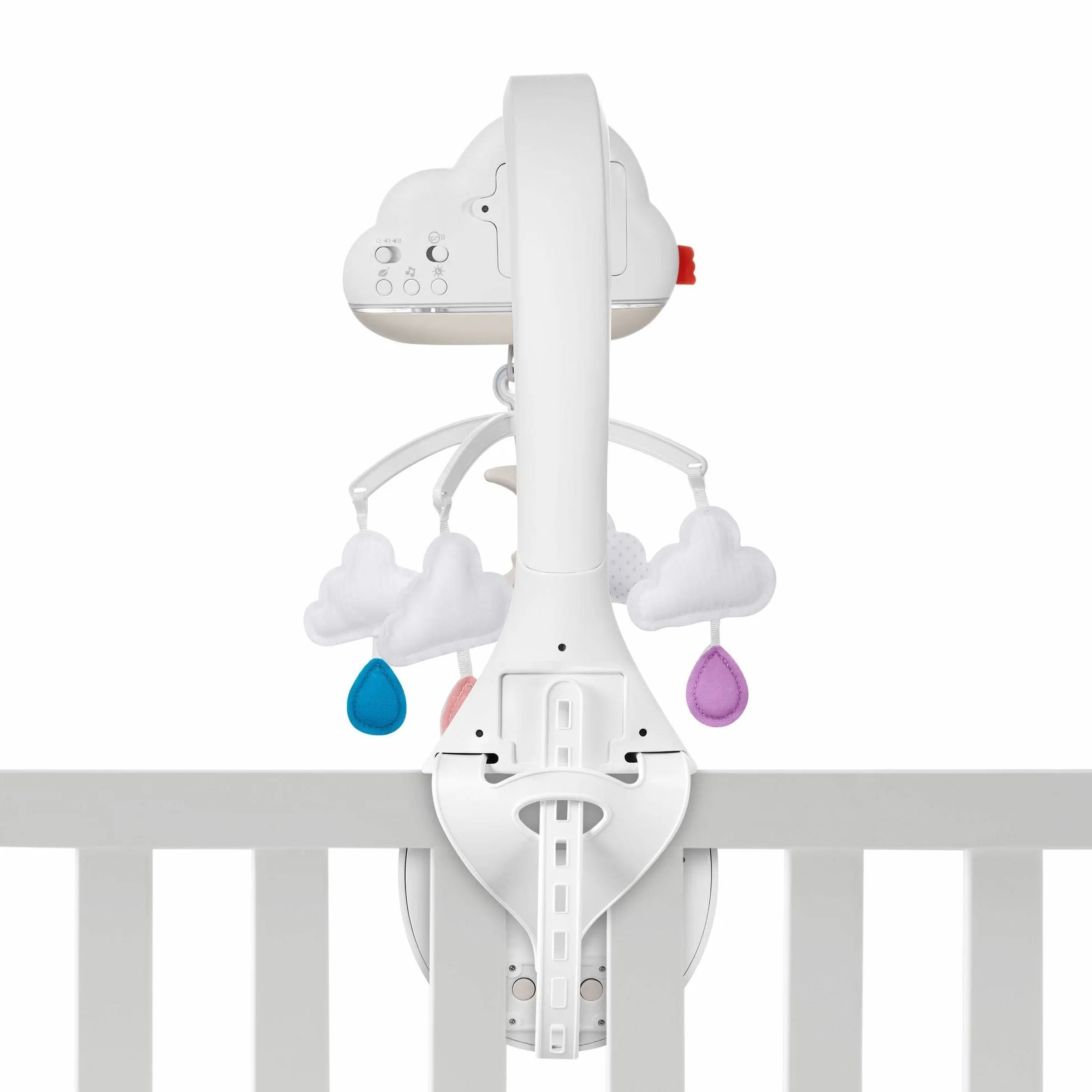 Fisher-Price Chmurkowa karuzelka uspokajacz, zabawka z dźwiękami do łóżeczka dla dzieci od narodzin, GRP99