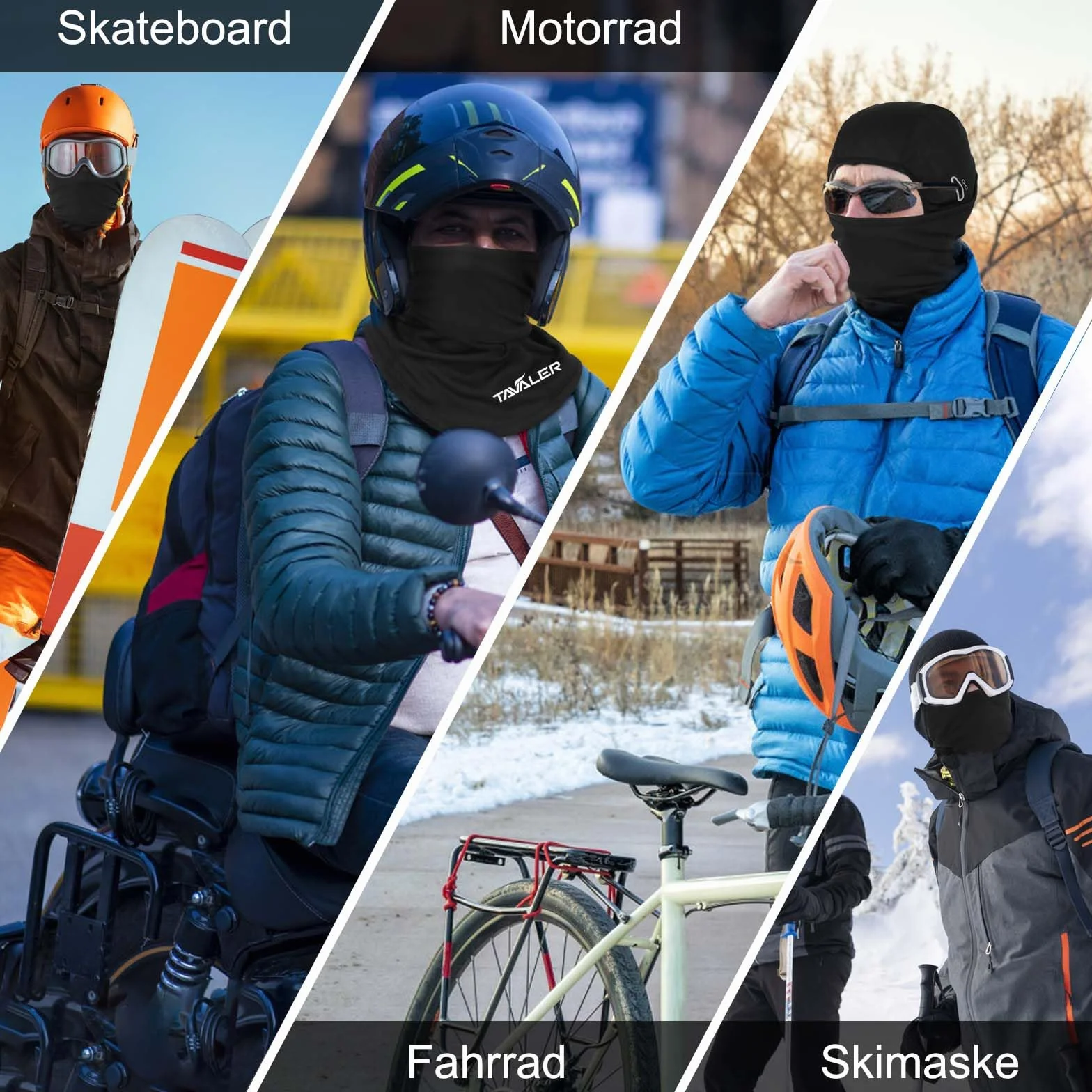 Tavaler Kominiarka zimowa na rower, motocykl, kominiarka, męska/damska/dzieci, wiatroszczelna, ciepła maska narciarska, do sportów outdoorowych, jazdy na rowerze, snowboardzie, jazdy na nartach,