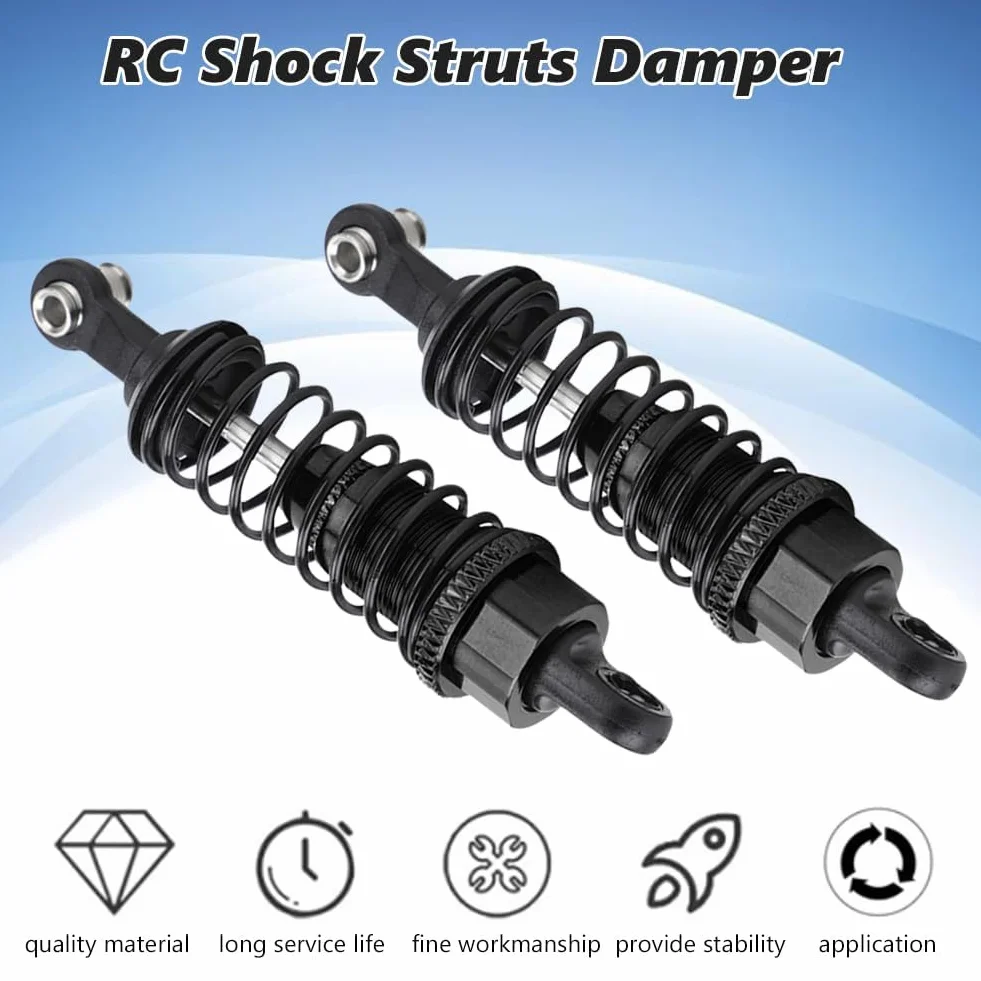 Amortyzator RC, 2-częściowy stop aluminium w skali 1:18, zdalnie sterowany amortyzator gąsienicowy do A959 A969 A979 K929, napęd na wszystkie koła 1/18 RC car (czarny)
