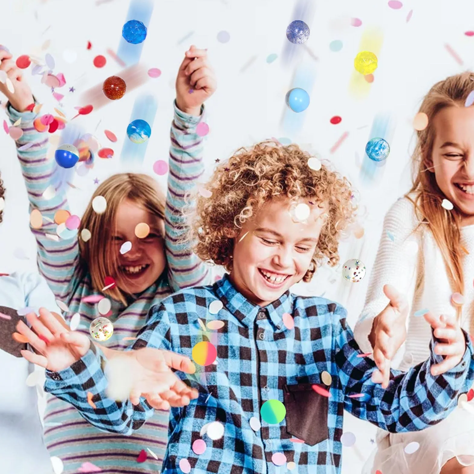 Flummies Flummies 24 sztuki dla dzieci, Flummies 27 mm, prezenty urodzinowe dla dzieci, prezenty urodzinowe dla dzieci, wypełnienie pinata, prezent urodzinowy